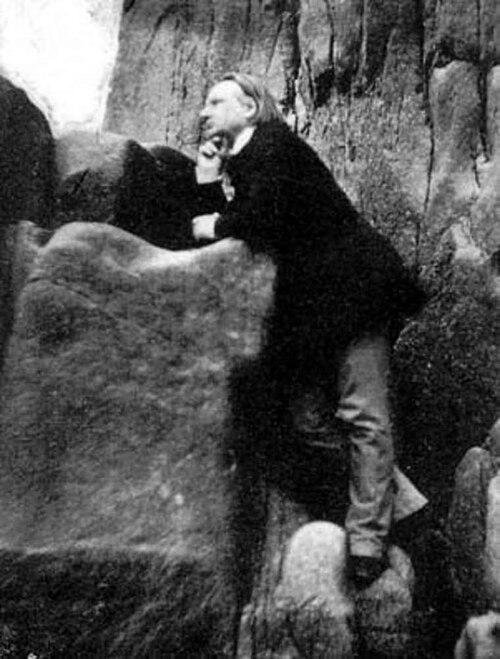 In his exile, Victor Hugo resting on a boulder in a beach. Jersey, 1853 [455×600]