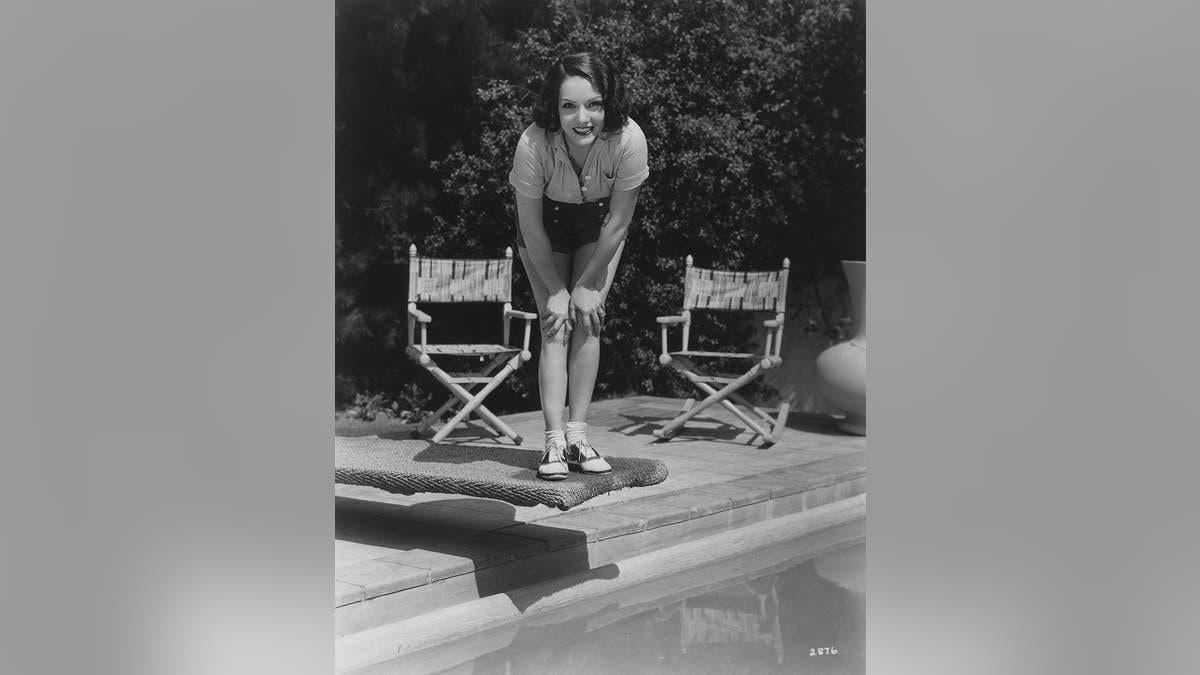 Hollywood starlet Maria “Lupe” Velez by the pool of her Beverly Hills mansion, circa 1930s [1200 x 675]