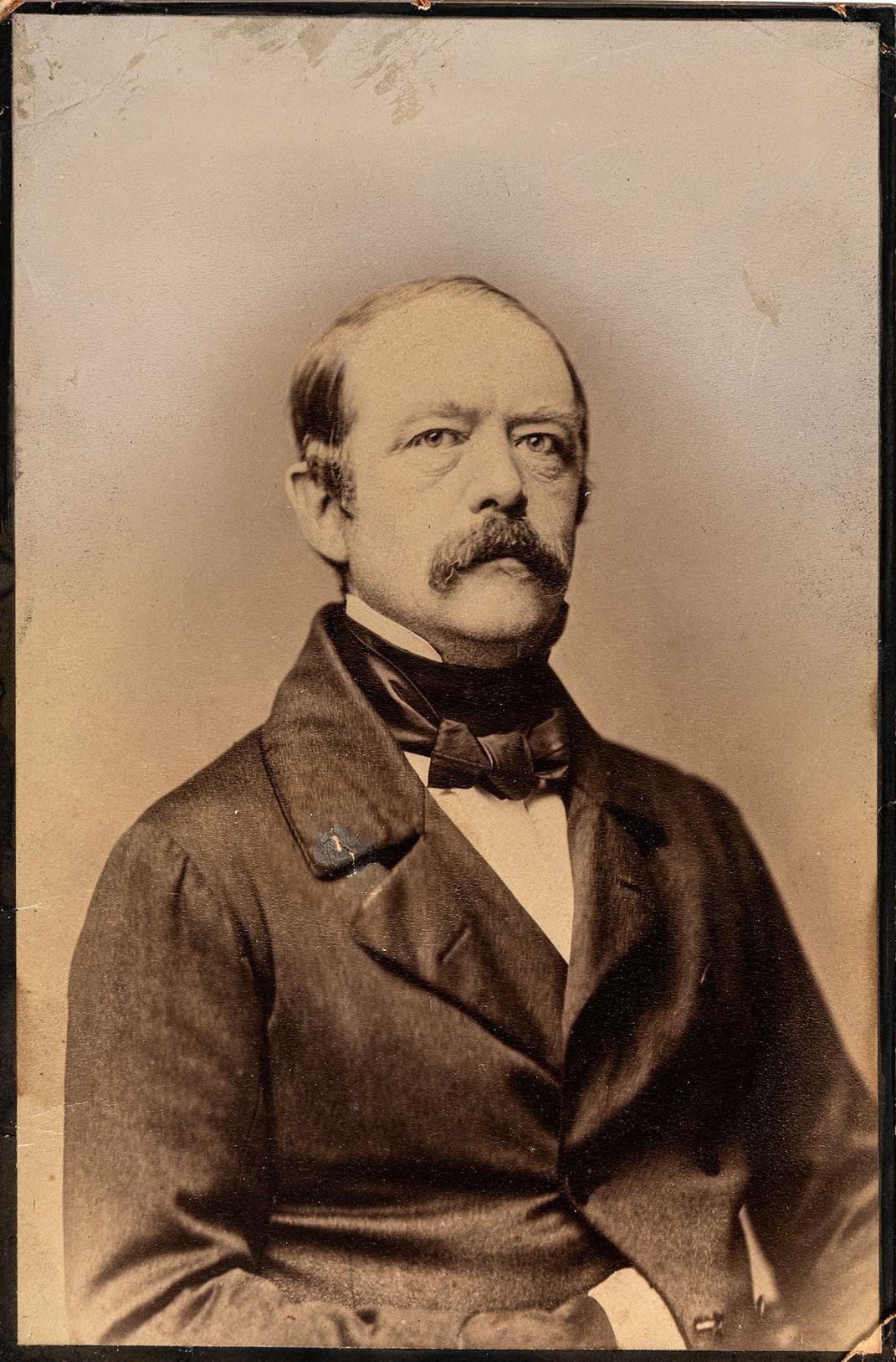 The first known photo of German Chancellor (then Prussian ambassador to Russia) Otto Von Bismarck, 1859. Over the next 12 years of his life Bismarck rose to the position of Minister-President & united the German Empire in 1871 after winning 3 wars against Denmark, Austria, & France (1627×1071)
