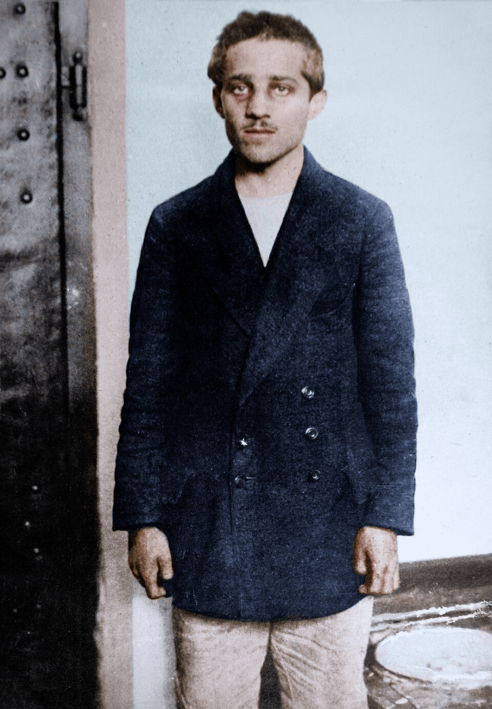 Gavrilo Princip in his prison cell at the Terezín fortress, 1914, (533×768)