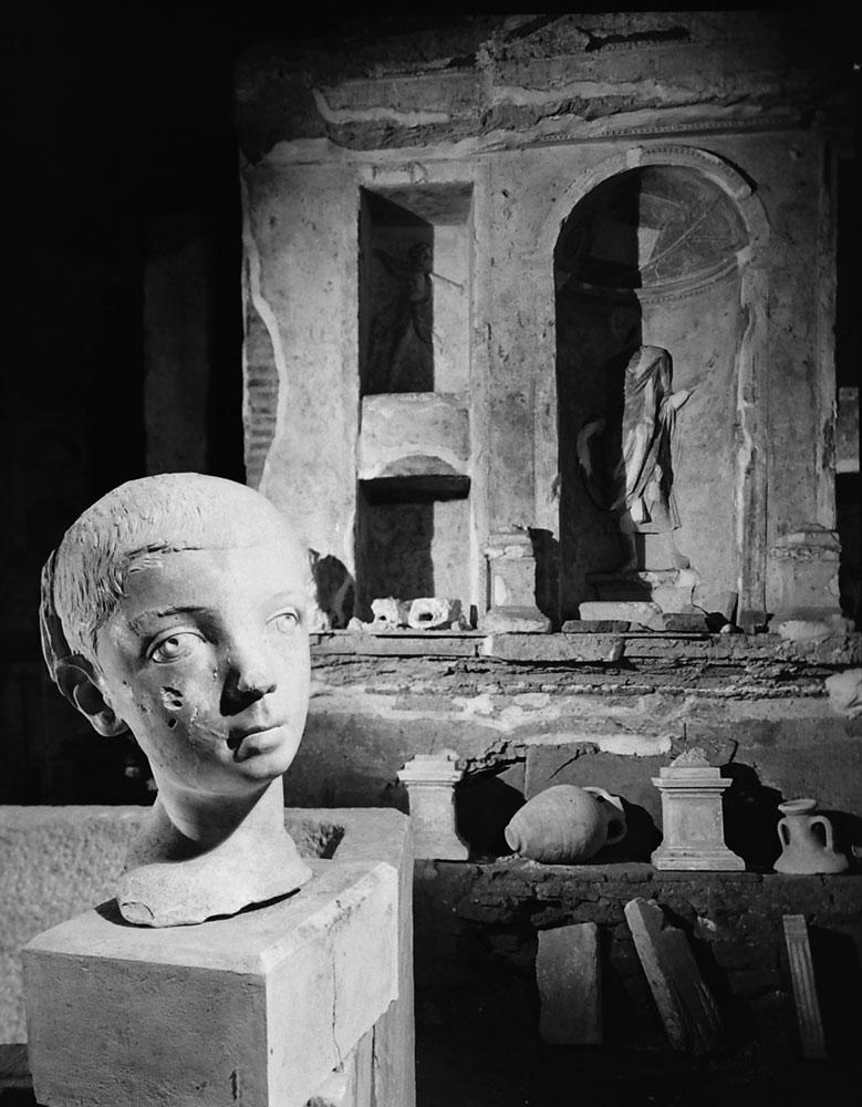 Photo of the Vatican Necropolis from 1950. The first modern excavations under St. Peter’s Basilica began in the 1940s, under Pope Pius XII, with the goal of locating St. Peter’s tomb. Several ancient mausoleum’s were discovered, the earliest dating to 100 AD [779 x 1000]