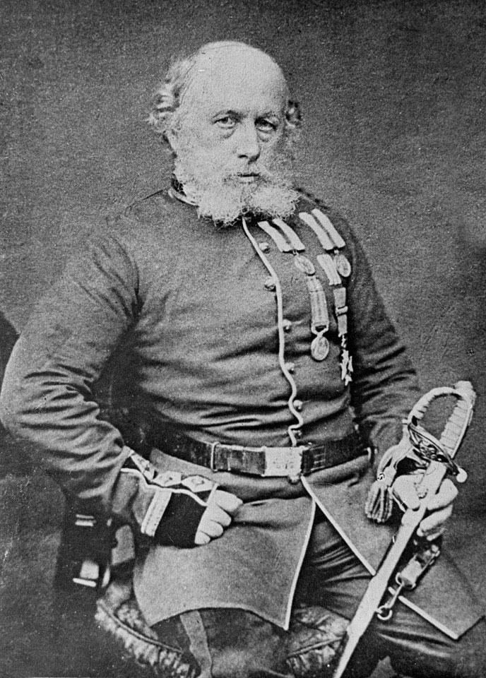British army surgeon Dr William Brydon in 1864. 22 years earlier Brydon became famous as the sole survivor of the initially 16,000+ strong British retreat from Kabul during the Anglo-Afghan war, though others were later recovered. He was immortalized in the painting “Remnants of an Army” (1000×700)