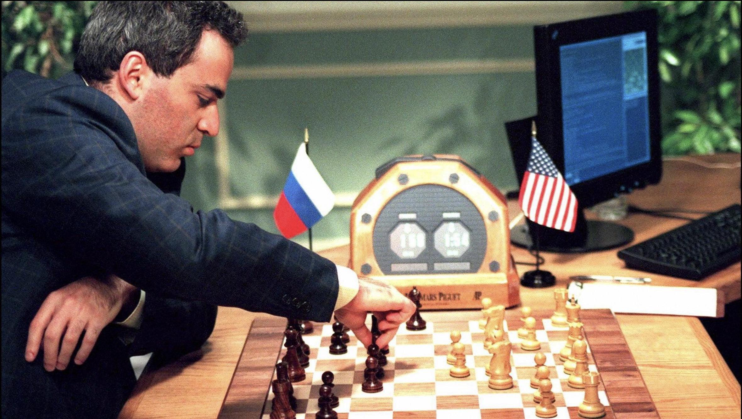 IBM’s Deep Blue supercomputer defeating world chess champion Garry Kasparov in New York City, 1997 [1600 × 1000]