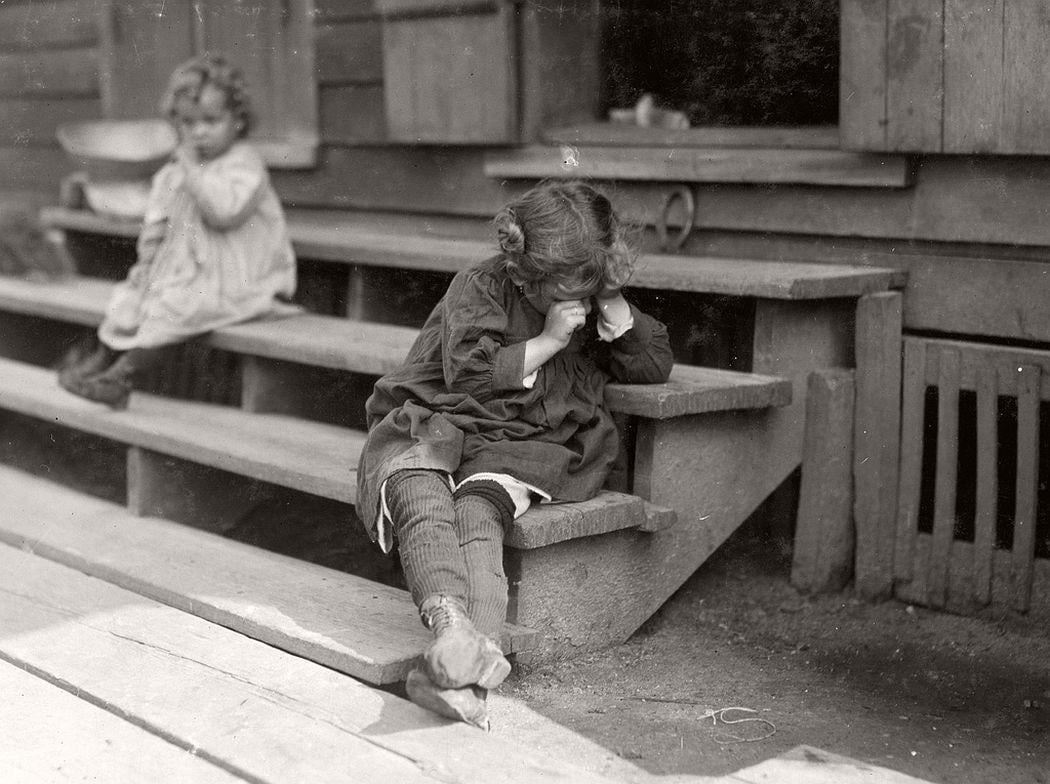5-year-old after day’s work, was tired and refused to be photographed, Biloxi, Mississippi, 1911. Photo by Lewis Hine for National Child Labor Committee.[1054×784]