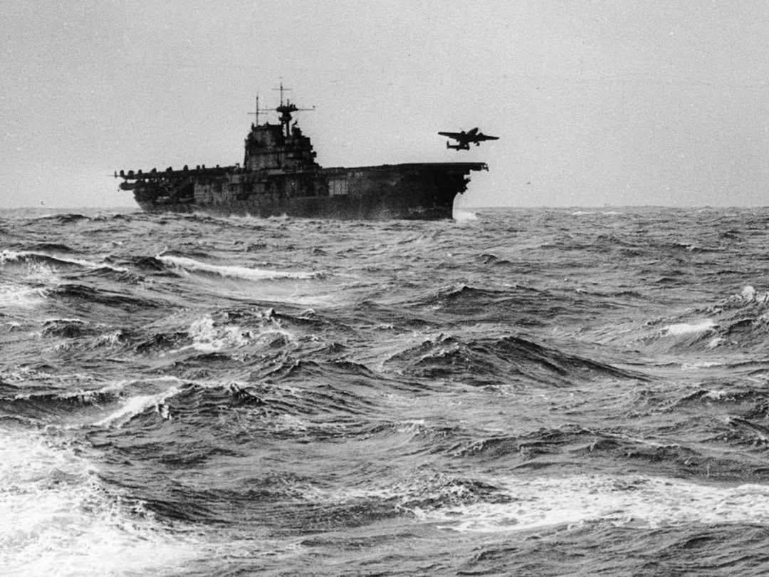 A U.S. Army Air Force B-25B Mitchell bomber, one of 16 involved in the Doolittle Raid, takes off from the flight deck of the Yorktown-class aircraft carrier USS Hornet (CV-8) for an air raid on the Japanese Home Islands, on April 18, 1942. [1080×810]