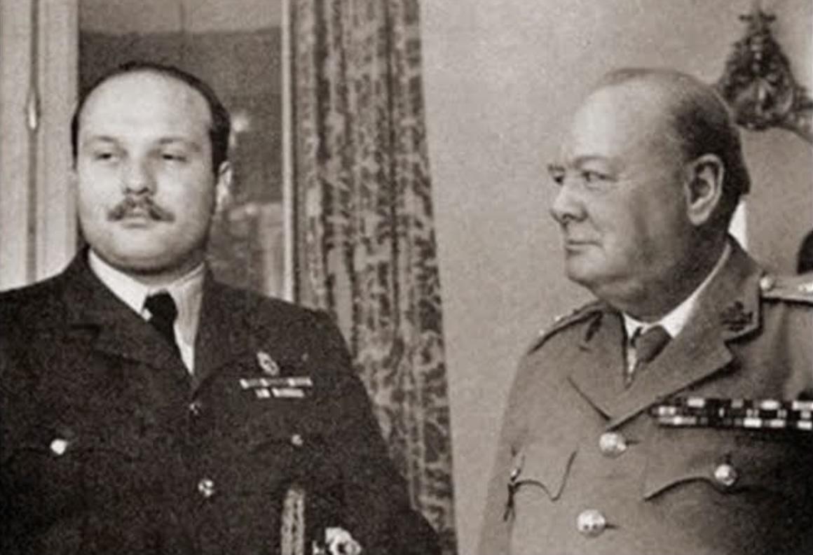 Winston Churchill looks in a suspicious way at King Farouk of Egypt 1942. [1024×700]