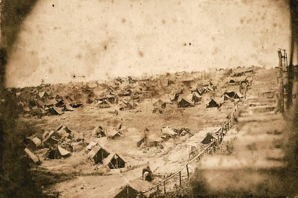Macon, Ga. photographer A.J. Riddle shot the only known images of the Confederate prison camp at Andersonville, Ga. on August 17, 1864, just six months after it opened. It was already severely over-crowded, with insufficient water and limited sanitary facilities. [960×640]