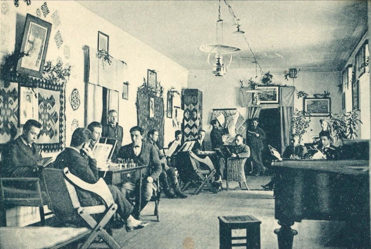 Common room of Rural Folk University in Szyce, Poland, 1930. [1439×965]