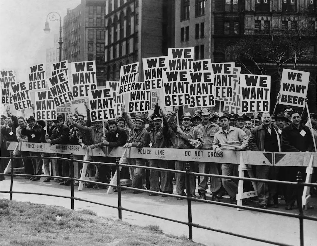 The “We Want Beer Parade,” 5-14, 1932, was a protest in NYC aimed at ending Prohibition. The “beer for taxation” march drew over 100,000 participants who paraded for over 10 hours. They argued opening breweries would create revenue, ending the economic desperation of the Great Depression. [1092×792]