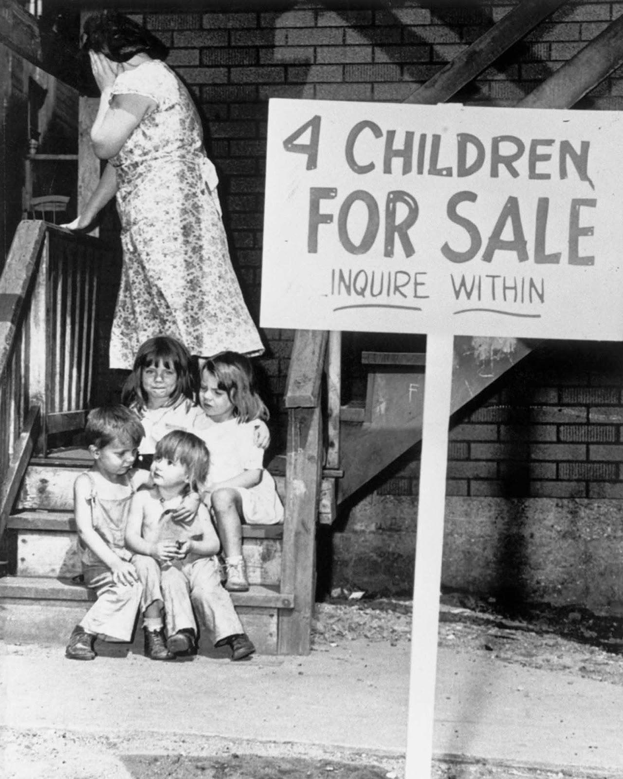 The tragic story behind the infamous 1948 “4 Children for Sale” photo. (1948) [800×1000]