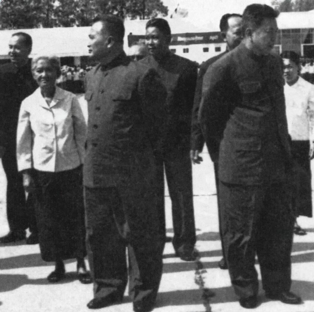 One of the only known photos of Cambodian dictator Pol Pot (right) with his wife Khieu Ponnary (left) alongside other members of the Khmer Rouge leadership, 1970’s. Initially an influential member of the Cambodian government, she later succumbed to schizophrenia & was abandoned by Pot (1054×104)