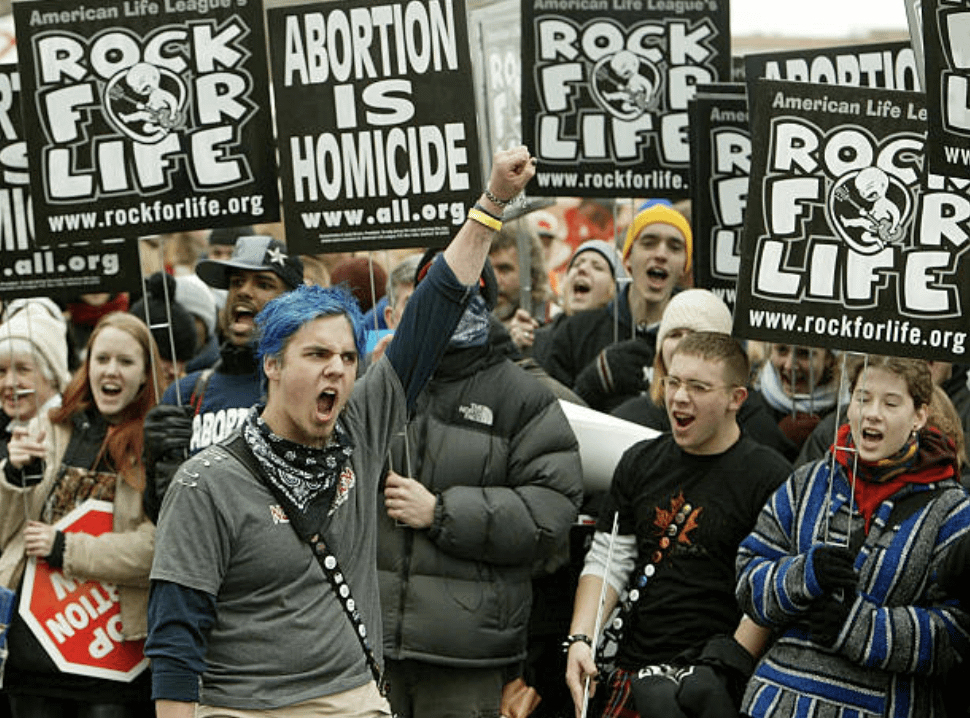 Rock for Life protesters at the Right to Life March in Washington DC [970 × 718] (2004)