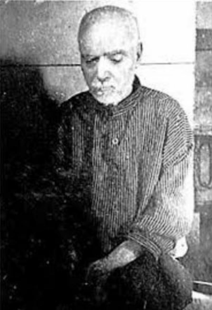 1912 photograph of “Jerome” of Sandy Cove, a mysterious man who washed ashore in Nova Scotia in 1863, both legs amputated, and whose identity and origins were never discovered[891X1301].