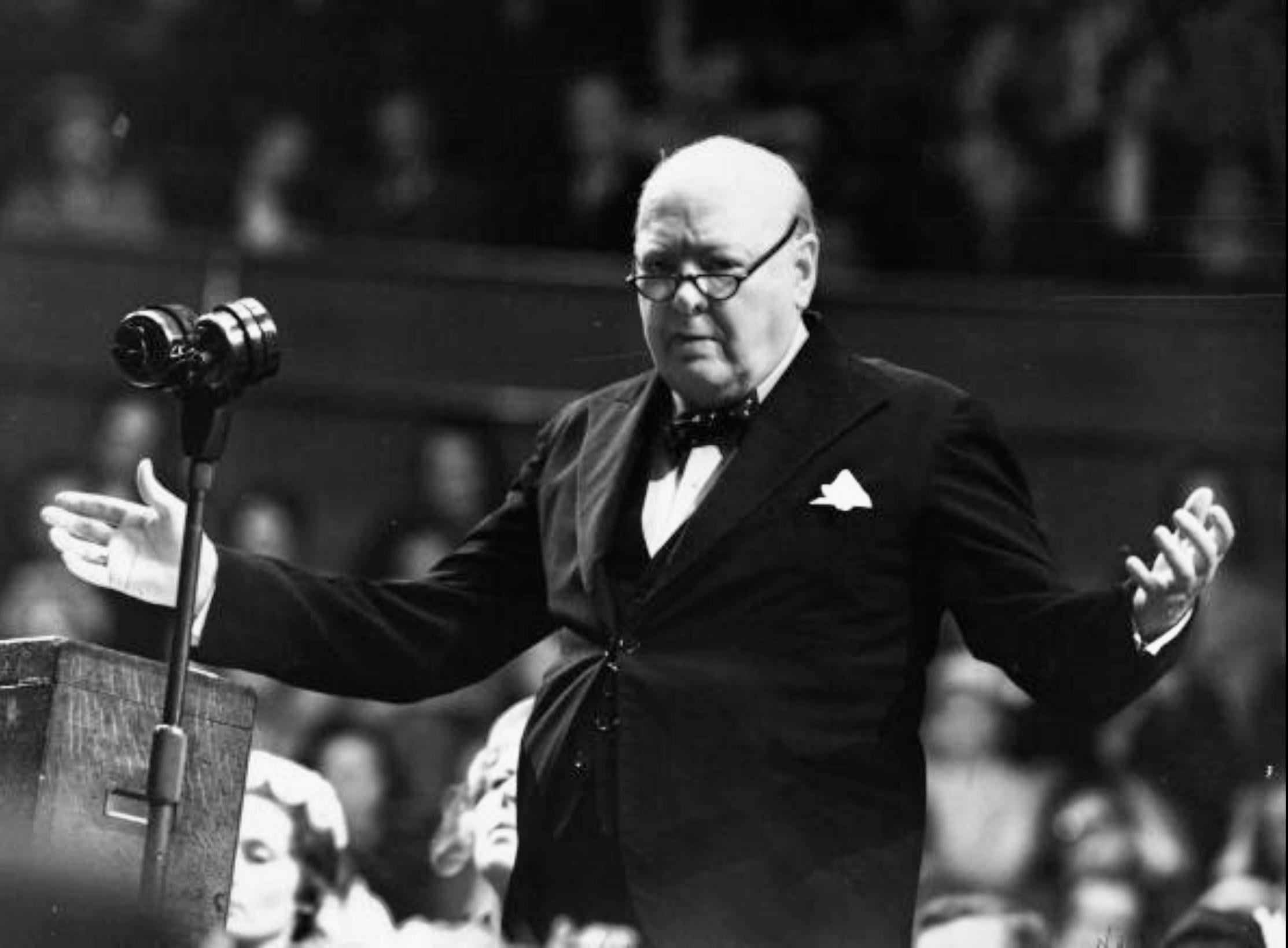 Winston Churchill delivering his “Blood, toil, tears and sweat” speech shortly after becoming British Prime Minister, London, 1940 [1536 × 1024]