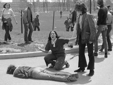 The Kent State shootings occurred on May 4, 1970, when the Ohio National Guard opened fire on university students protesting the U.S. invasion of Cambodia during the Vietnam War. In a span of 19 seconds, guardsman fired dozens of rounds, killing four students and wounding nine others. [300×800]