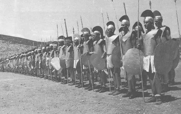 Nazi soldiers in Thermopylae, Greece, re-enacting the eponymous battle in 1941[696×438]
