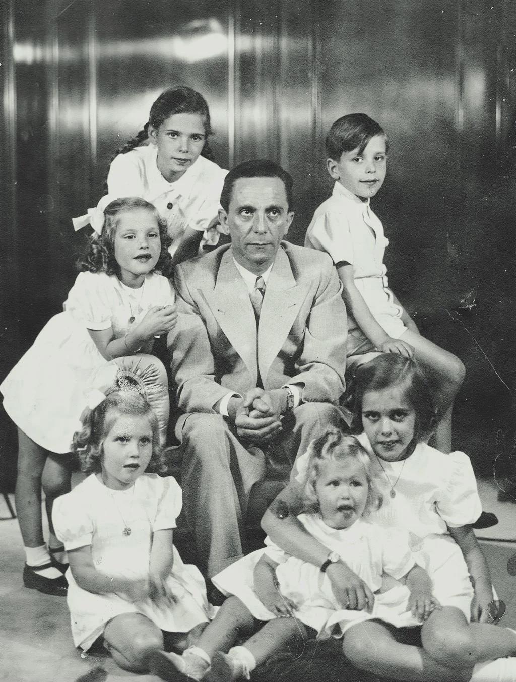 Nazi propagandist, Joseph Goebbels, with his children, 1940s. [1024×1353]