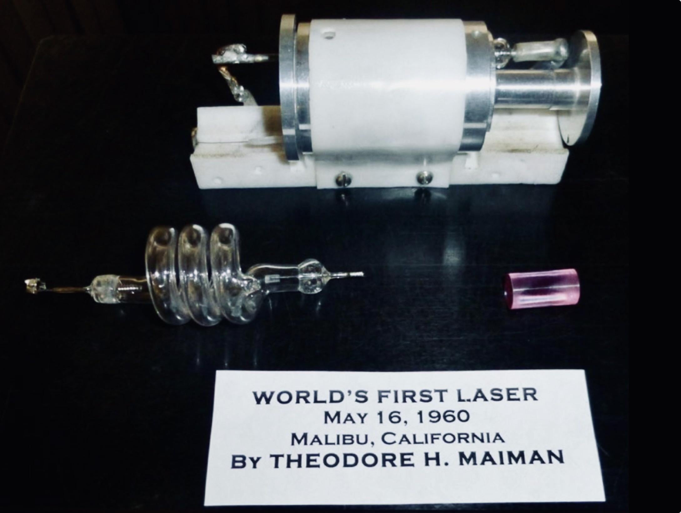 The world’s first working laser, demonstrated by Theodore H. Maiman at Hughes Research Laboratories in Malibu, California (1960) [2048 × 1536]