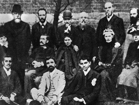 Mohandas (Mahatma) Gandhi with the London Vegetarian Society on the Isle of Wight in 1890. Gandhi promised his family to continue abstaining from meat and alcohol while studying law in London. He eventually served on the Executive Committee for the group. [480 x 364]