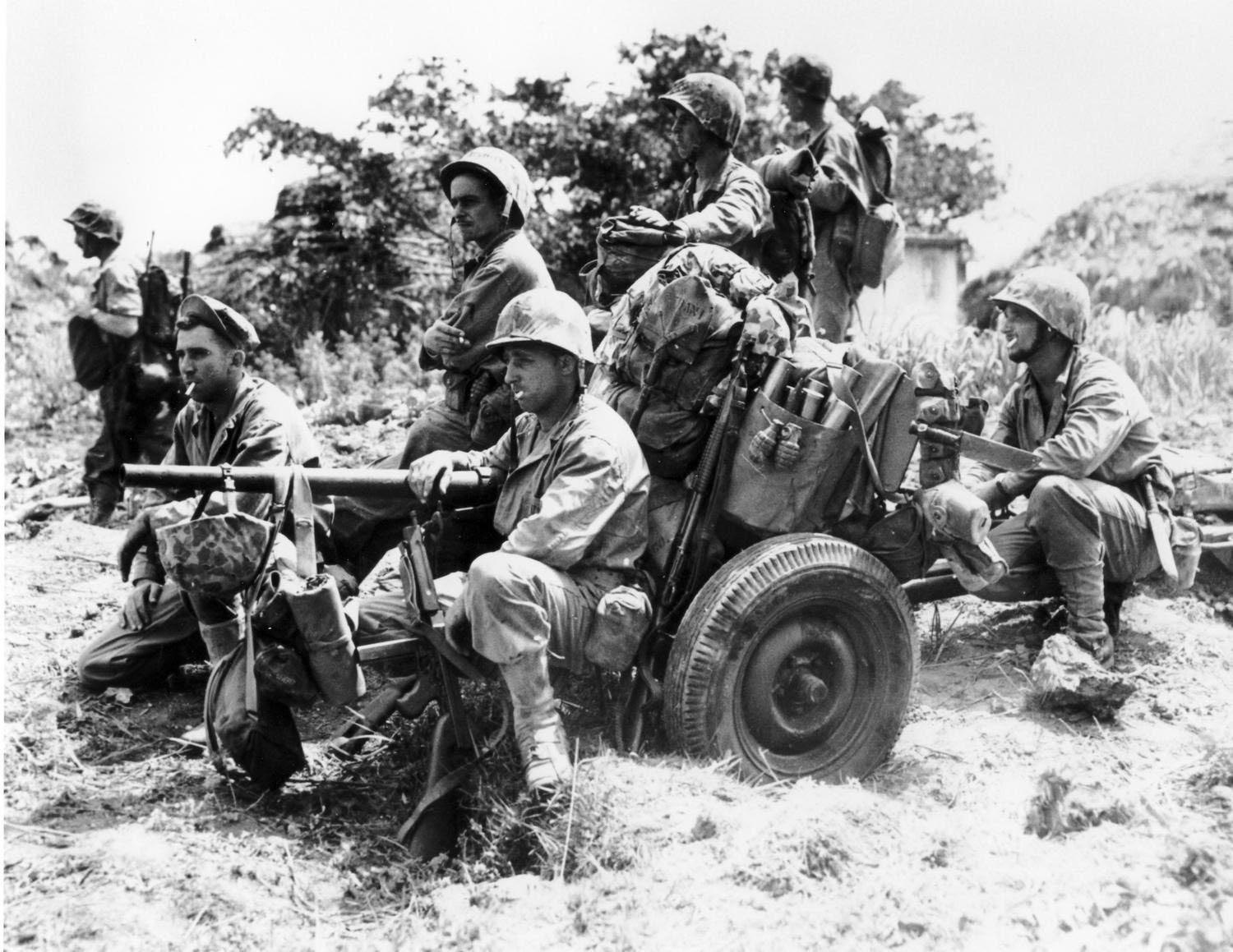 USMC 37mm M3 anti-tank gun crew during the Battle of Okinawa in 1945 [1500×1159]