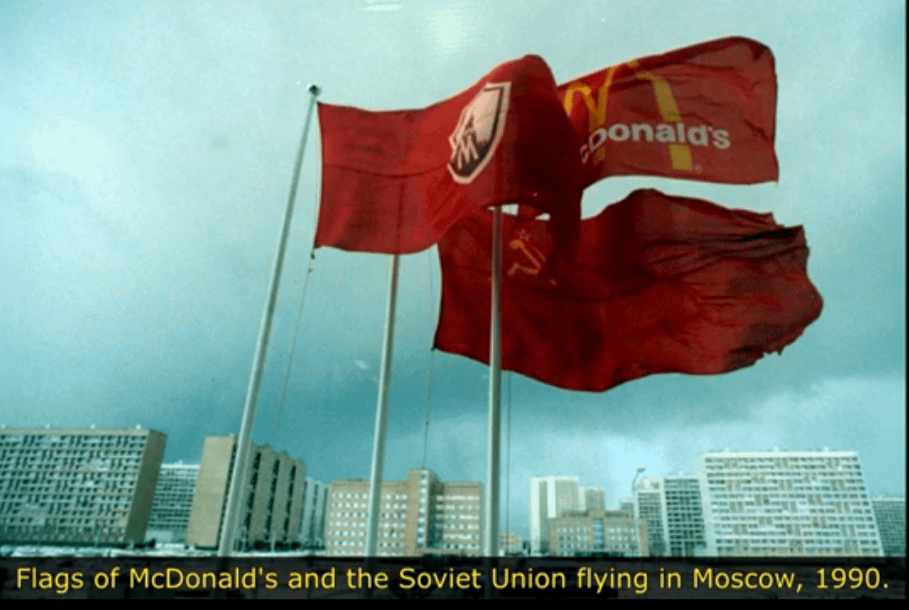 Flags of soviet union and McDonald’s flying together 1990. [909×610]