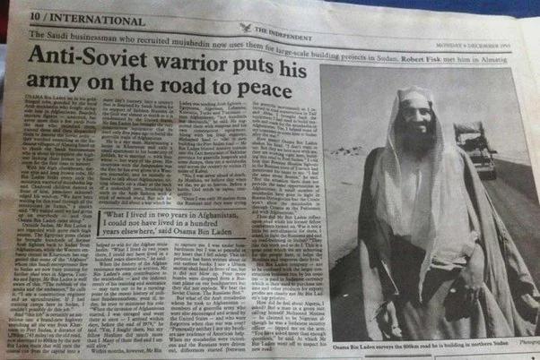 A picture of Osama Bin Laden in The Independent Newspaper. This publication was released on 6th December 1993, in the United Kingdom. [602×402]