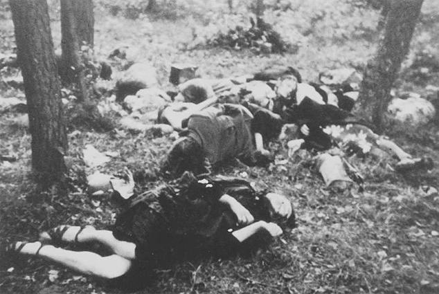 Polish passengers of Bełżec-Rawa Ruska train murdered by Ukrainian nationalists on 16 June 1944 between Bełżec and Zatyle. The train was stopped by the train driver who was possibly working with the attackers. Between 41 and 75 people were killed. [634×425]