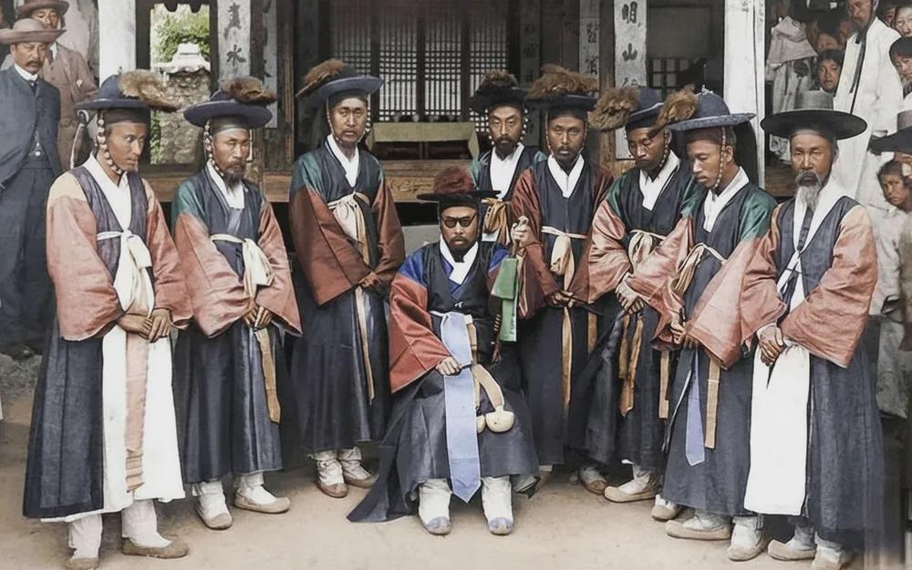 Military Officials in Uniform, Joseon Korea, 1890s, colorized [1000 x 625]