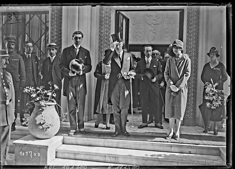 Prince Pierre and Princess Charlotte are inaugurating the Monaco Pavillon during the International Exhibition of Modern Decorative and Industrial Arts. Paris, France. June 12, 1925 [800×577]