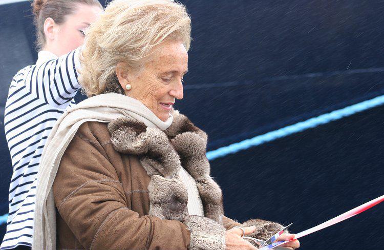 Bernadette Chirac at the inauguration of the “Abeille Bourbon” tug. Brest, Brittany, France. April 13, 2005 [750×488]