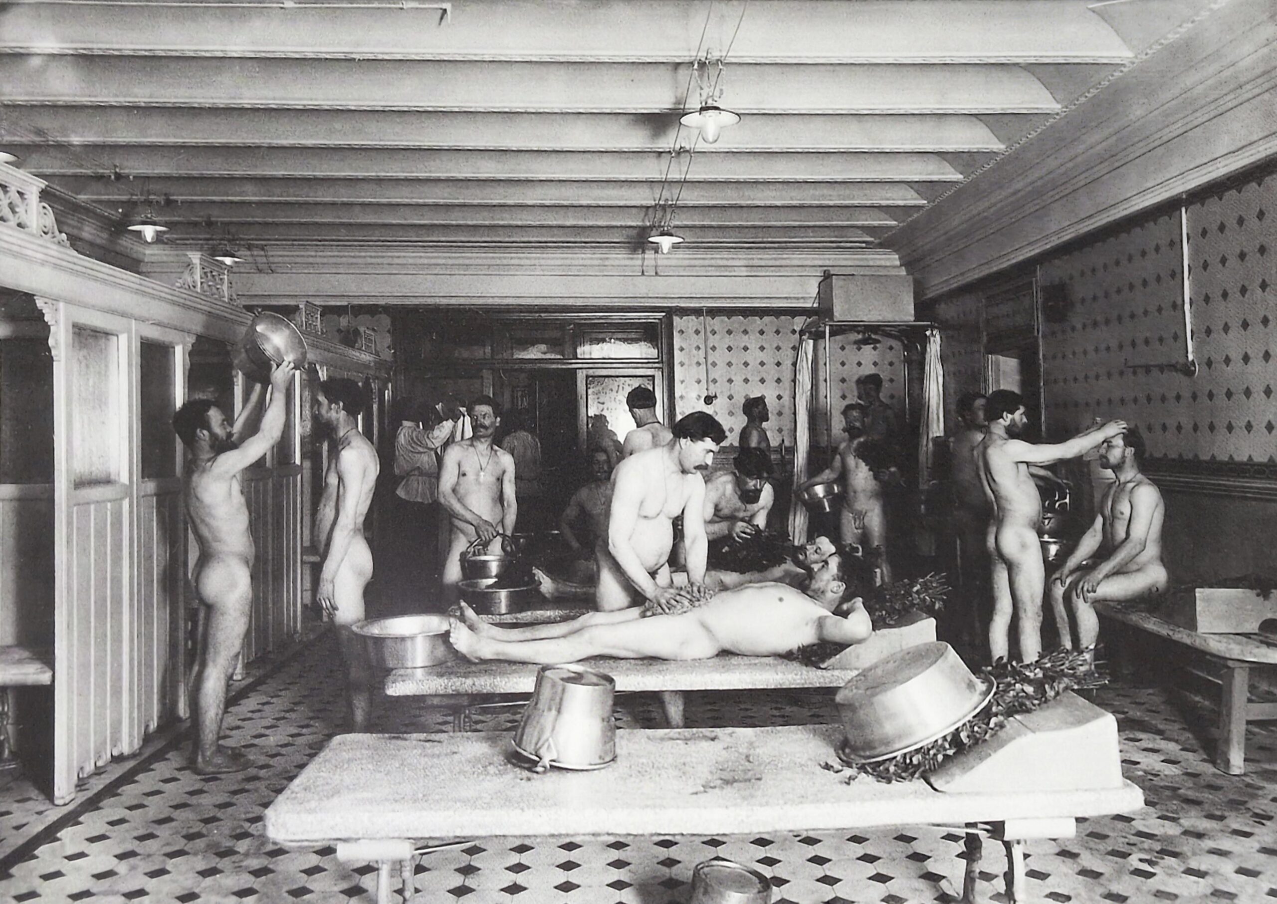 Central Bath House on 11 Cossack Lane, St. Petersburg, Russia. 1900’s Photograph by Carl Bulla [3500 x 2478]