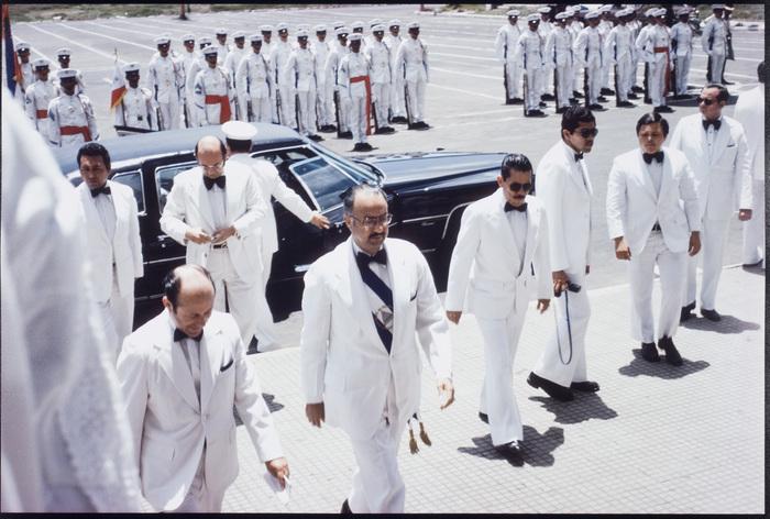 Nicaraguan President Anastasio Somoza Debayle (centre, foreground) opening a new session of the National Congress, June 1978. [700 x 472]