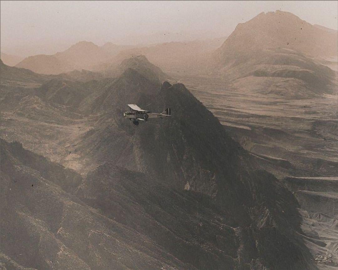 British Royal Air Force plane on a aerial bombing mission over eastern Afghanistan during the third Anglo-Afghan war, 1919. (1079×862)