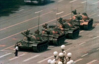 37 years ago today this famous photo was taken of a man standing in front of a column of tanks before being westaway by onlookers 5th June 1989 [392×255]