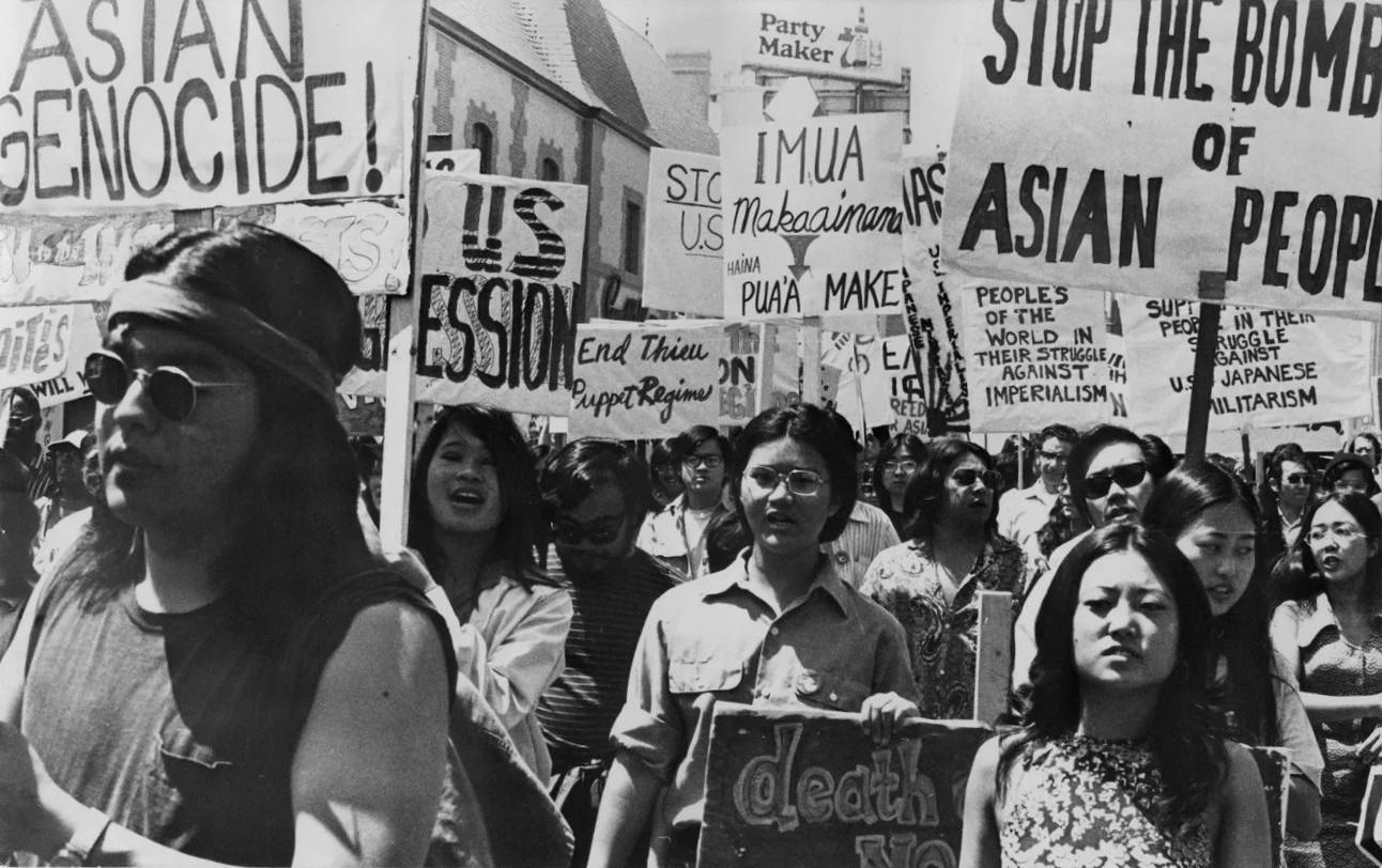 A demonstration in Los Angeles, Asian Americans protesting US involvement in the Vietnam war and calling for peace, 1971 [981×616]