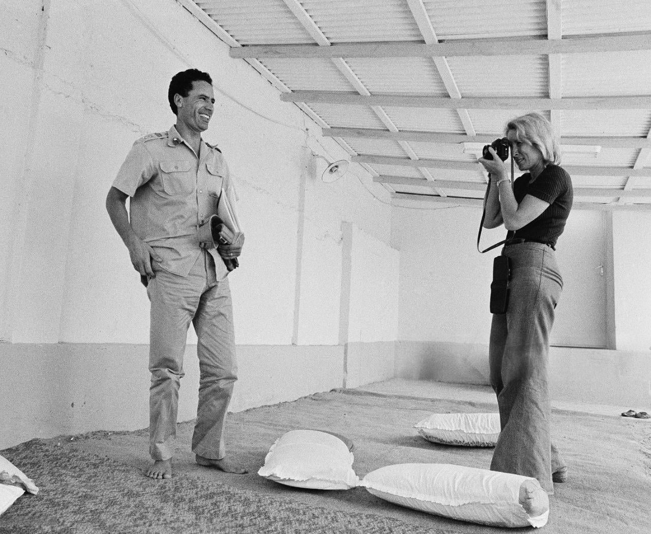 French photographer Genevieve Chauvel photographs Colonel Gaddafi at his home in Tripoli, 1973. [1280×1050]