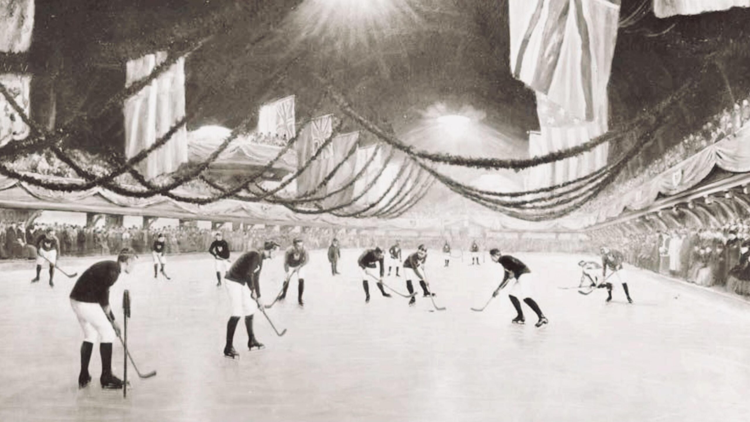 First recorded indoor ice hockey game at the Victoria Skating Rink in Montreal, Canada (March 3, 1875) [2048×1365]