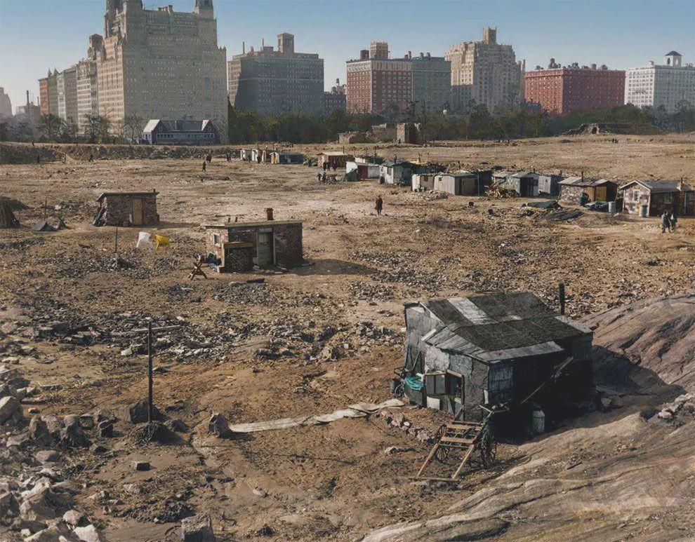 A photo of Central Park during the Great Depression, New York, 1933, [Colorized]. [990×773]