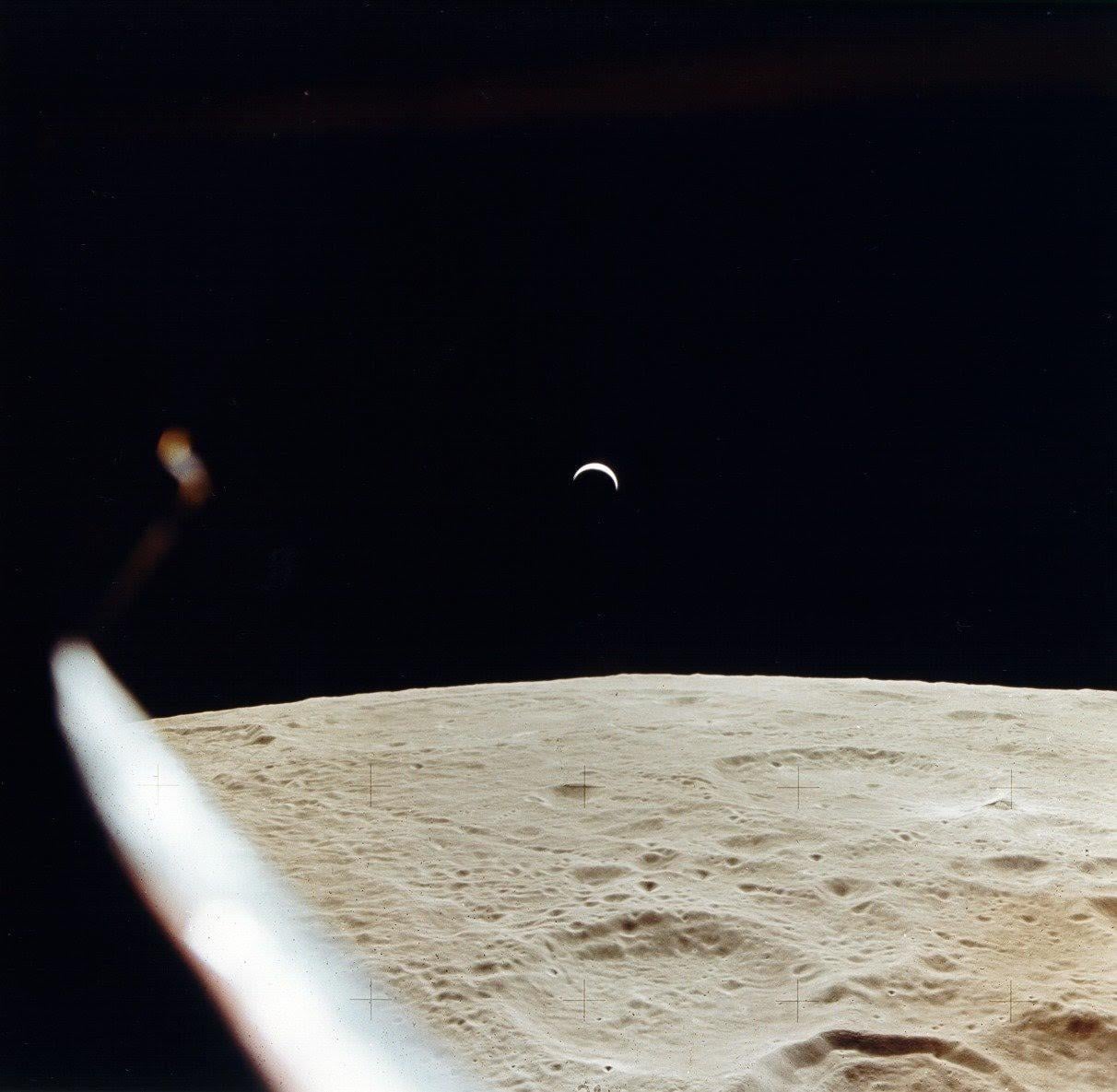 Earthrise as seen by the crew of Apollo 15. (1971) [1212 × 1185]