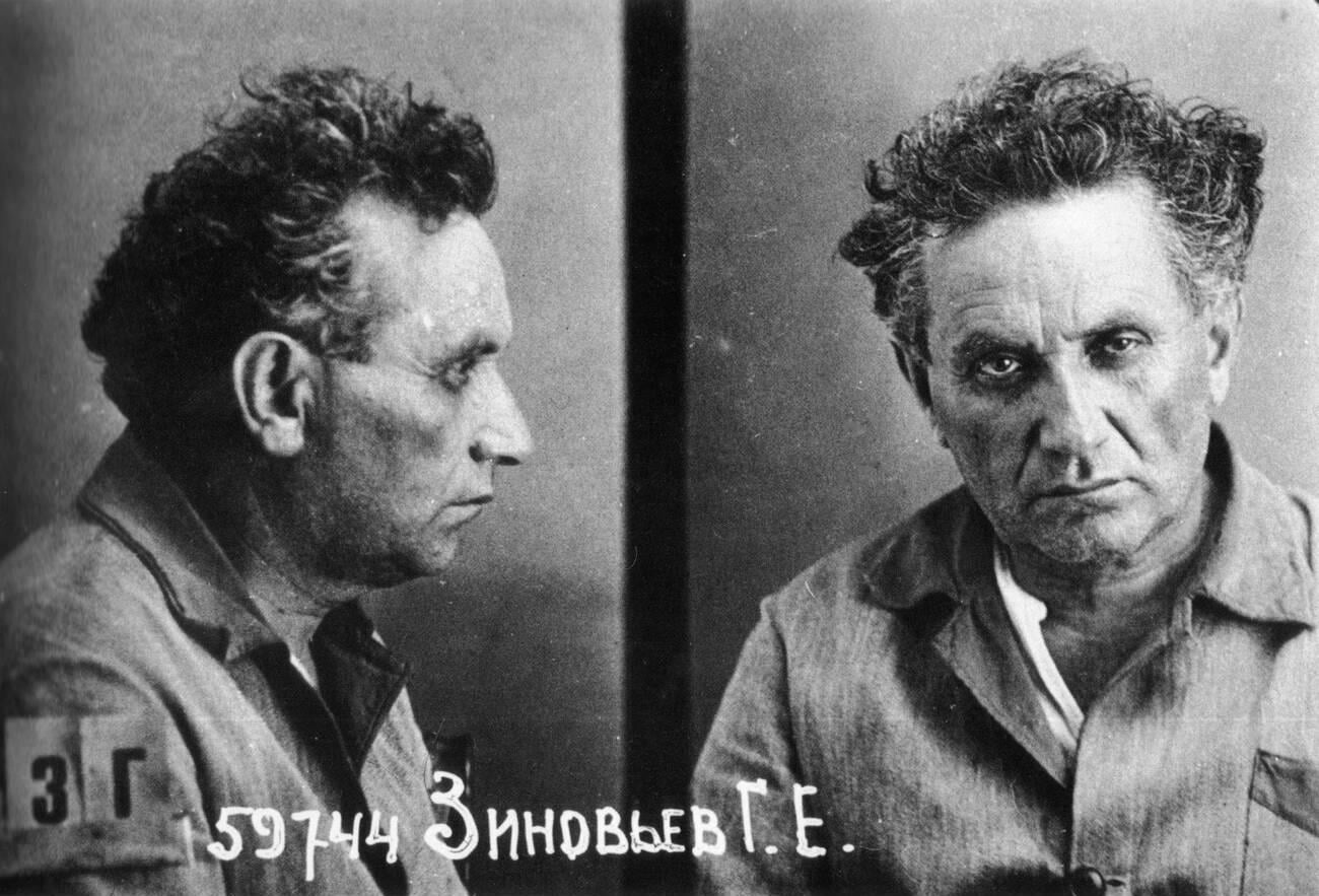 The NKVD mugshot of Bolshevik revolutionary Grigory Zinoviev after his arrest in 1934. He was tried and executed in the Great Purge. (1300×883)