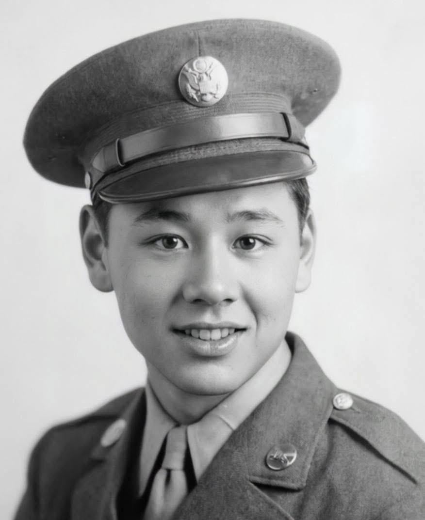 PFC Benjamin Ogata of the 442nd Regimental Combat Team was Killed in Action in Italy on July 7, 1944. He was only 19 years old. The 442nd was an elite unit composed almost entirely of 2nd generation Japanese Americans (Nisei), and remains the most decorated unit in U.S. military history. [876×1073]
