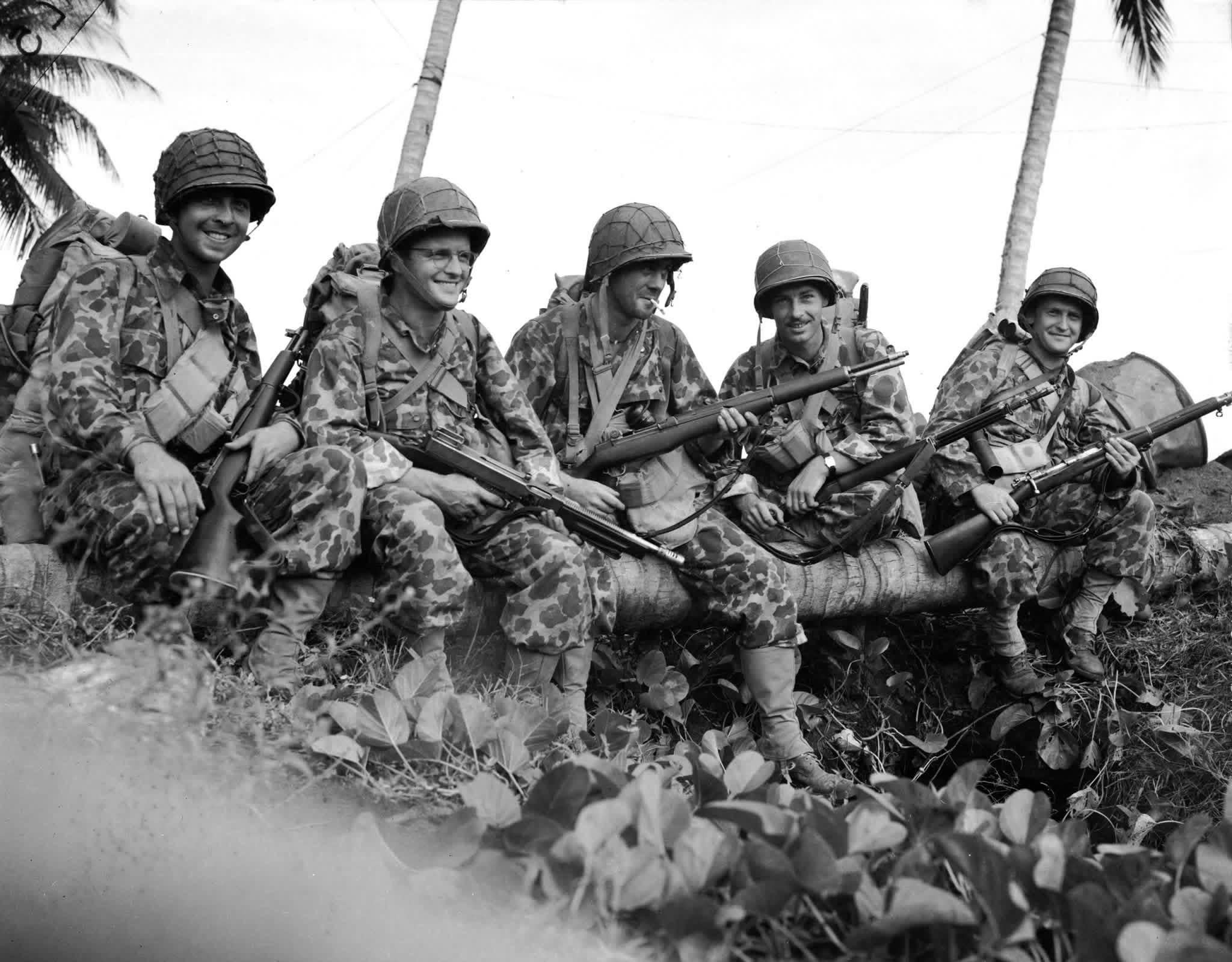 July 6, 1943: GIs from the 2d Battalion, 145th Infantry, 37th Infantry Division, prepare to embark Guadalcanal for New Georgia . (Photo from collection of Maj. Gen. Robert S. Beightler) [2048×1599]