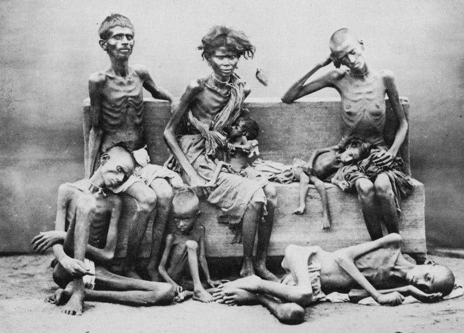 Photographs of emaciated children during the devastating Madras famine, 1877. [939×675]
