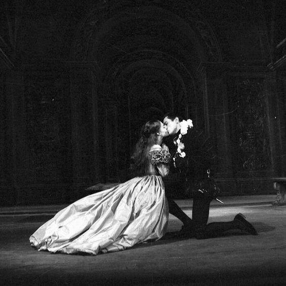 Alain Delon and Romy Schneider during a production of ‘Tis Pity She’s a Whore , March, 1961 [1200×900]