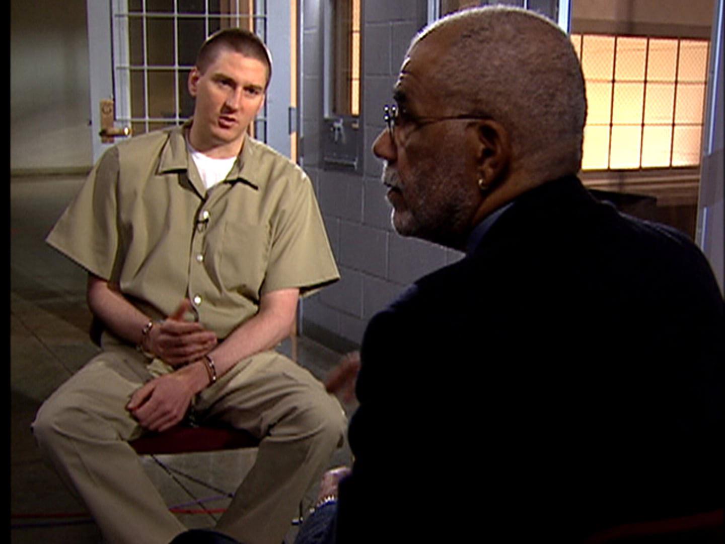 Oklahoma City bomber Timothy McVeigh, 31, gives an exclusive interview to Ed Bradley for 60 Minutes from United States Penitentiary in Terre Haute. Controversy over the episode led to a ban on televised interviews of federal death row inmates (Indiana, 2000) [1080 x 1440].