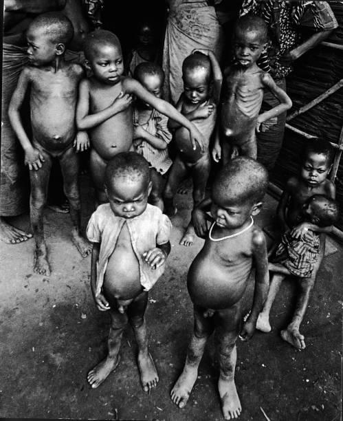 Starving children in Biafra, amidst the Nigerian blockade of Biafra and ongoing Civil War. January 1969. [499×612]