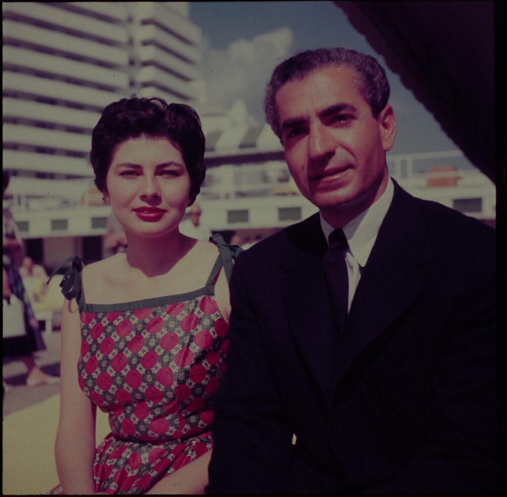 The Shah of Iran and his wife vacationing in Miami Beach, Florida, 1955 [1024×1003]