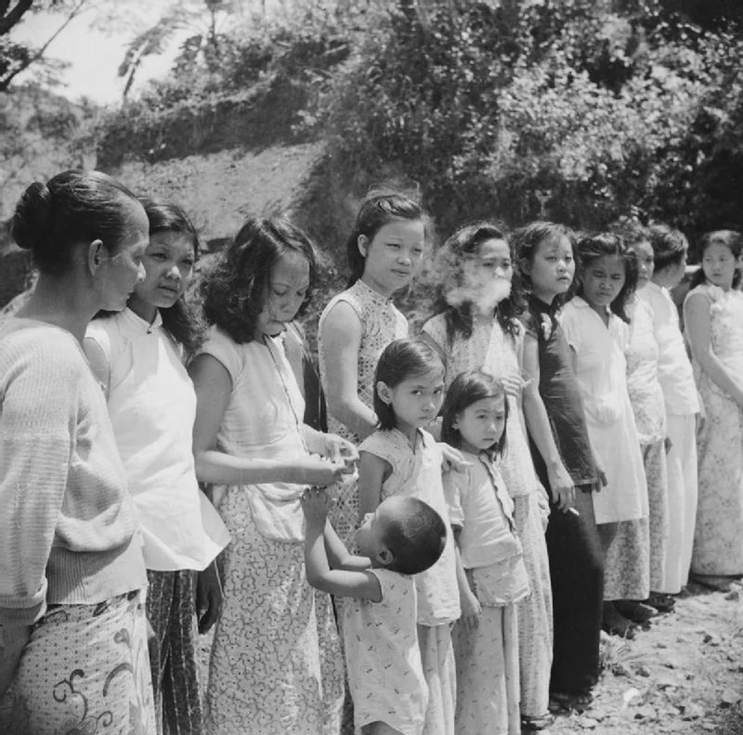 Chinese and Malayan girls forcibly taken from Penang by the Japanese to work as ‘comfort girls’ for the troops, 1939-1945. [1800×1782]