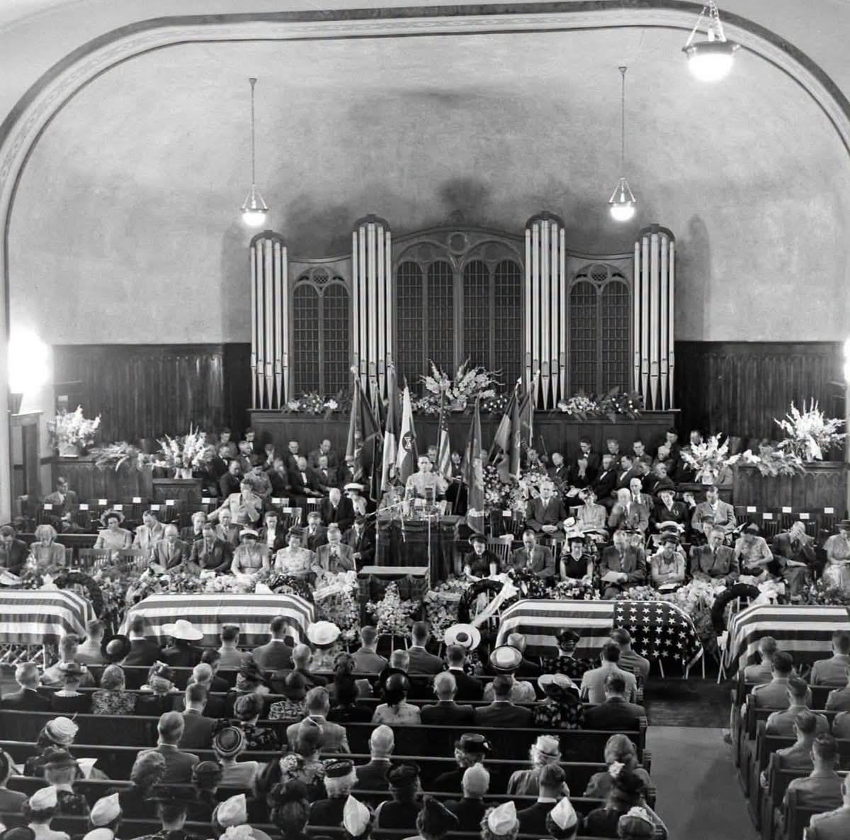 78 years ago today- Pictures from the funeral of the four Borgstrom brothers who were Killed in Action during WWII- June 25, 1948 [1200×1185]