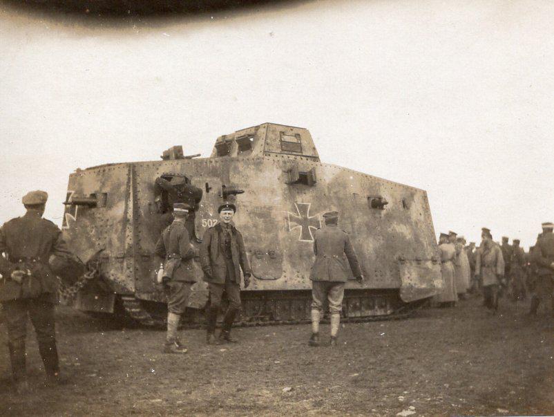 (c. 1918) German A7V Sturmpanzerwagen #507 “Cyclop” – The tank survived WW1 and was later used again during the Red Uprisings of 1918 to 1919 [802 x 603]